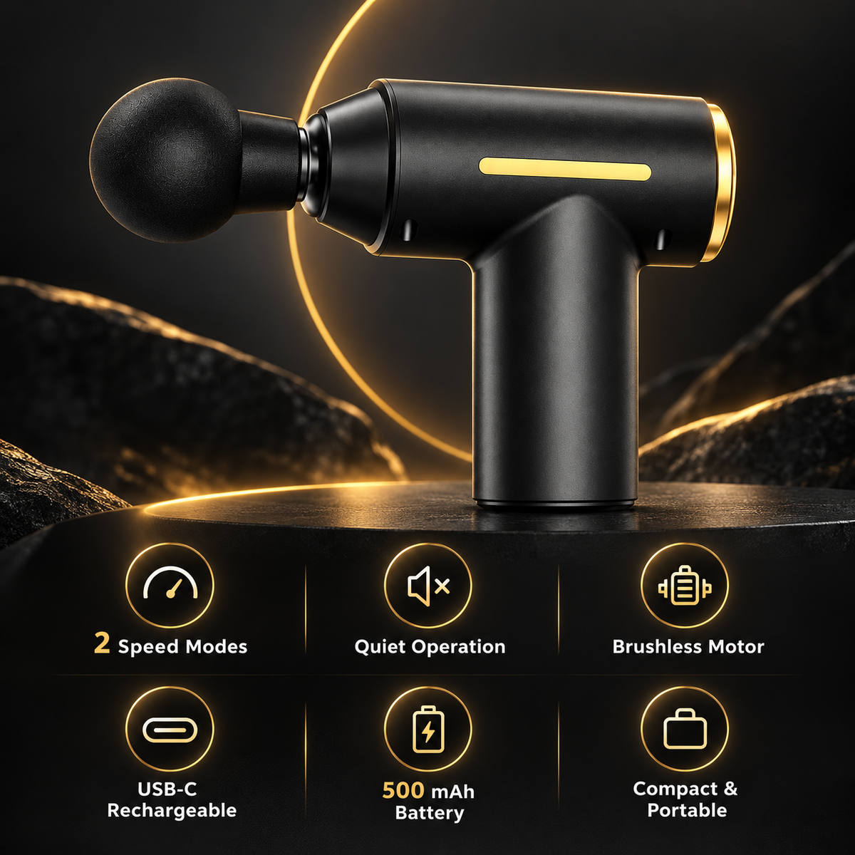 Mini Portable Massage Gun – 2-Speed Muscle Massager