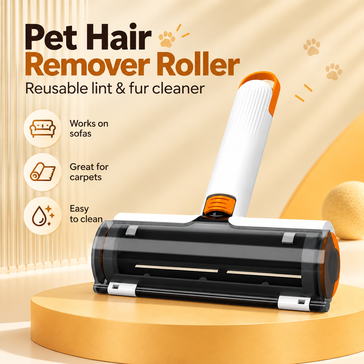 Rivora 2-in-1 reusable pet hair remover roller