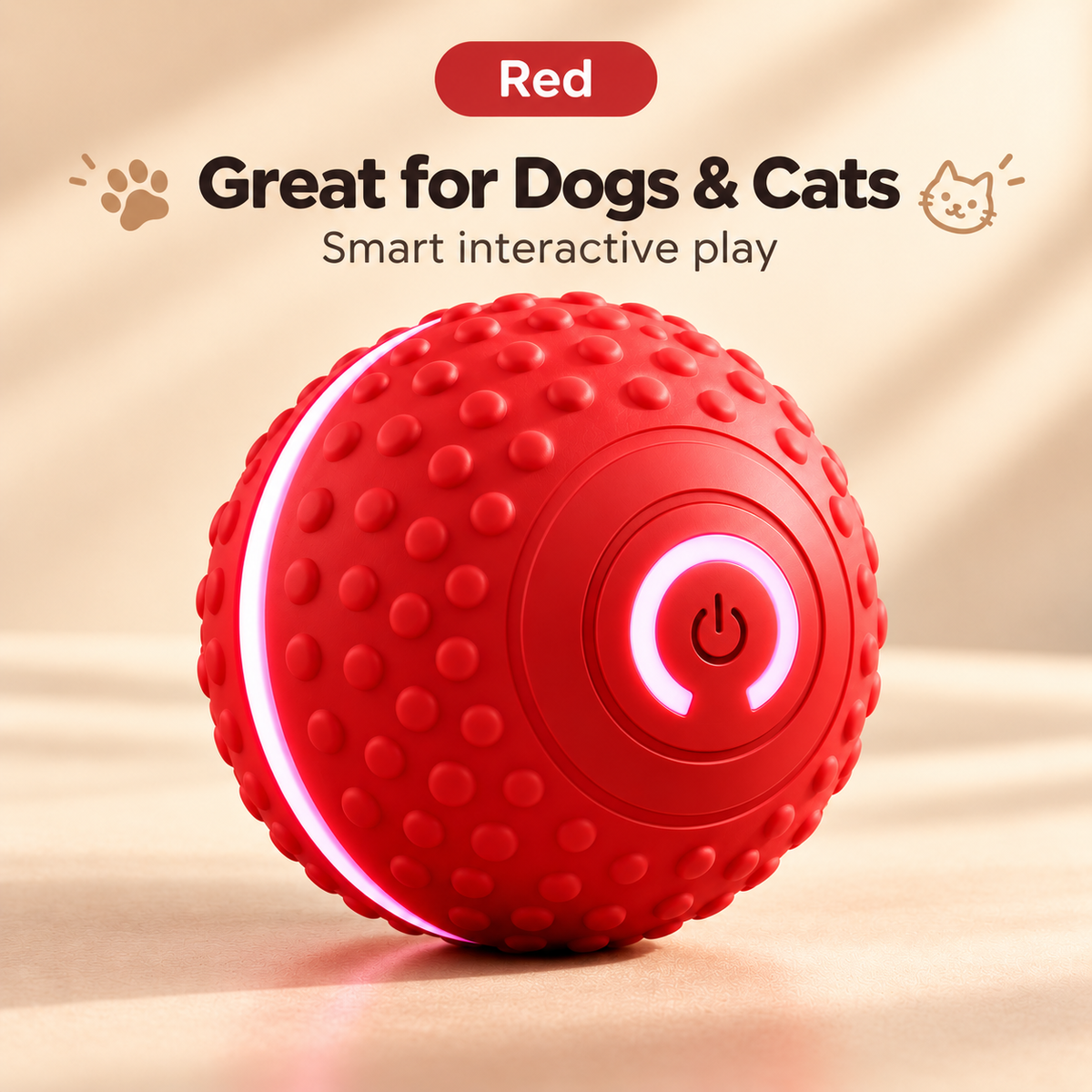 Rivora smart pet ball in red