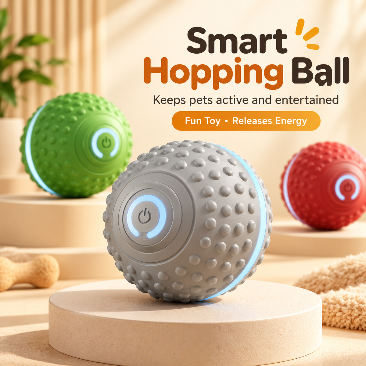 Rivora rechargeable rolling ball toy for cats and small dogs