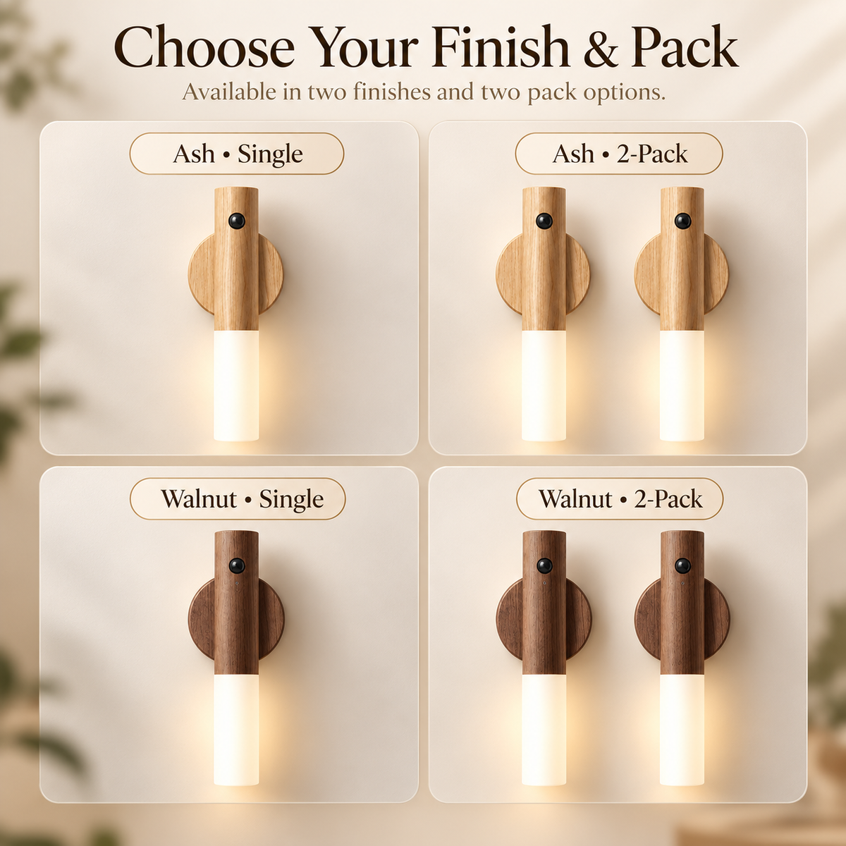 Rivora motion sensor night light in ash finish