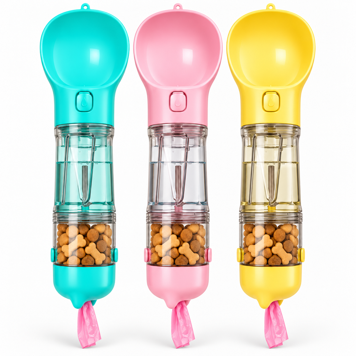 Rivora portable dog water bottle 300ml color options