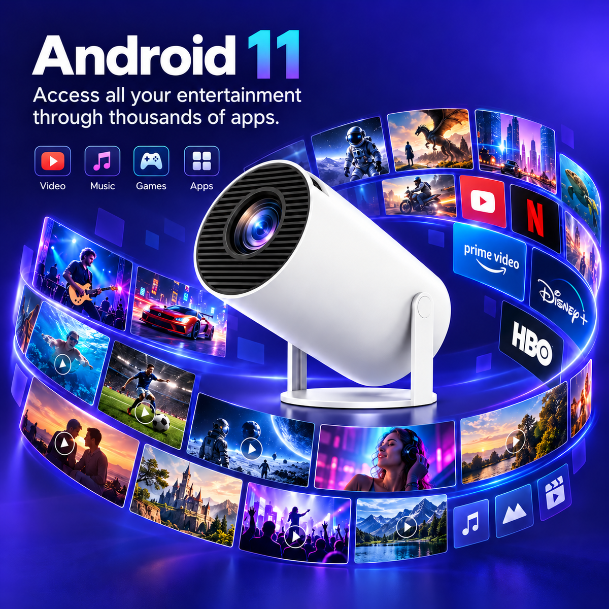 Rivora HY300 Mini Smart Projector